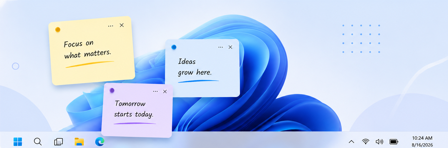 PermaNotes floating on desktop